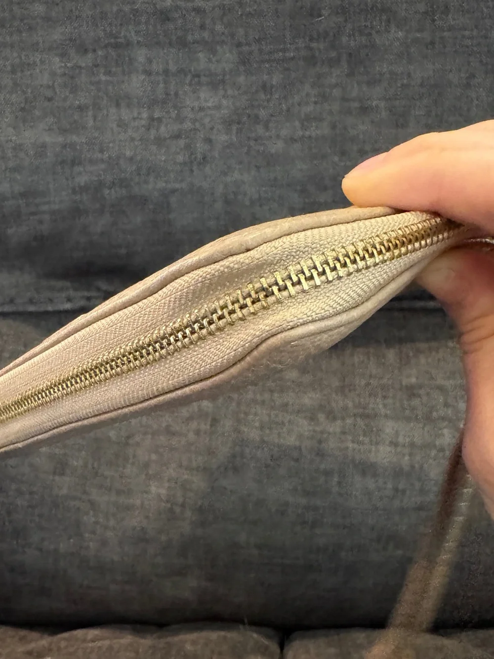 Kate Spade Taupe Zip Around Continental Wallet Wristlet Gold Hardware